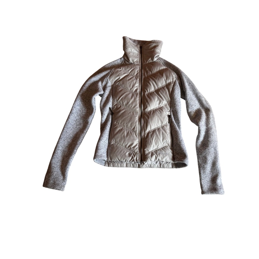 Marmot Thea Hybrid Jacket Womens XS Gray 700 Fill Down Puffer Fleece